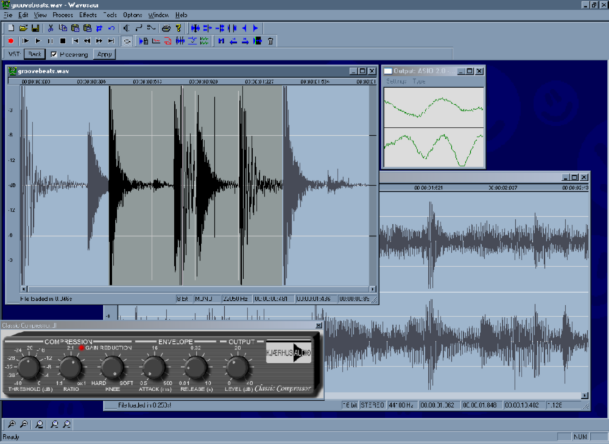 Editing  Files on Audio Editor Sound Editing Freeware Vst Wav Mp3 Edit Digital Recording
