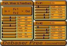 Debaser free multi FX VST GUI