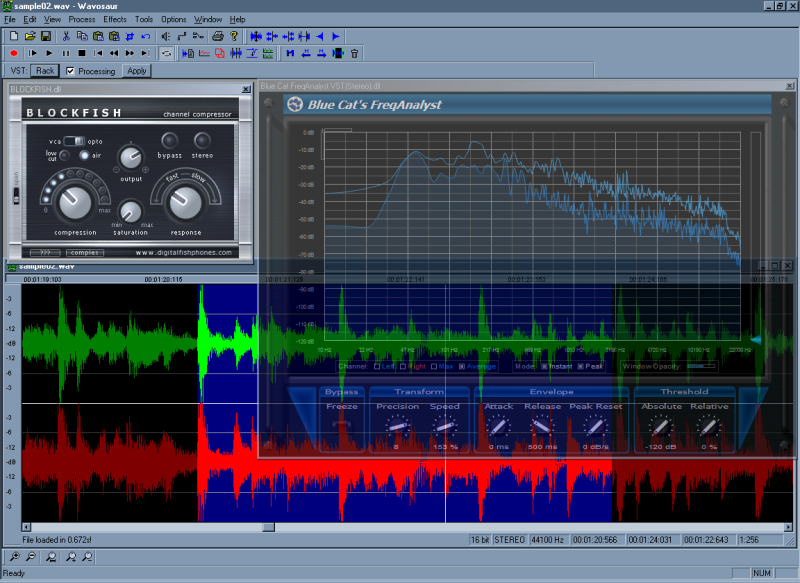Wavosaur is audio editing software, allowing you to edit, play and record digital audio as well as applying effect in real-time. It has standard audio editing features, audio spectrum analysis and support for VST plugins & ASIO drivers.