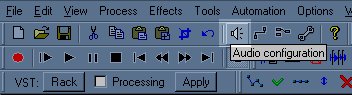 audio config toolbar